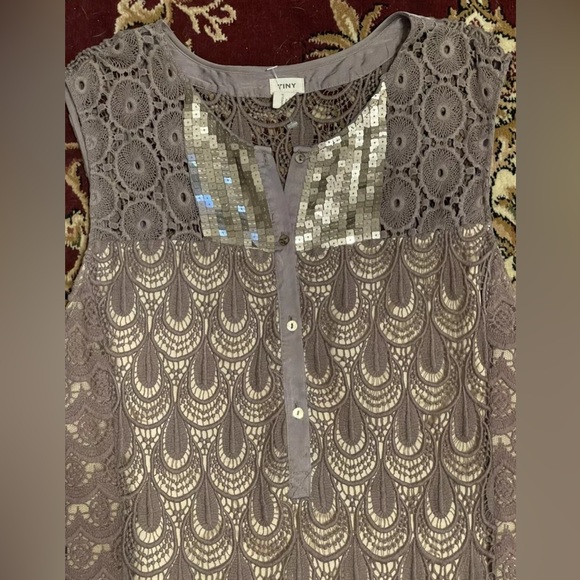 TINY taupe brown gray sleeveless mid calf midi dress 14 large l - Picture 2 of 6